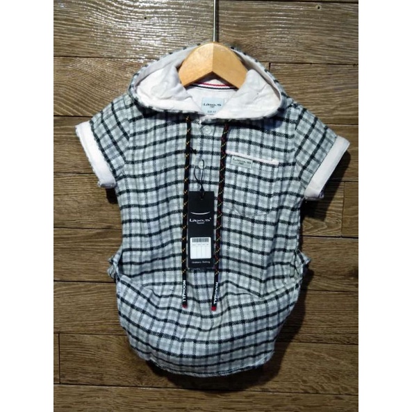 kurta hoodie anak tangan pendek motif catur by libas/baju muslim anak/koko anak/hoodie/libas