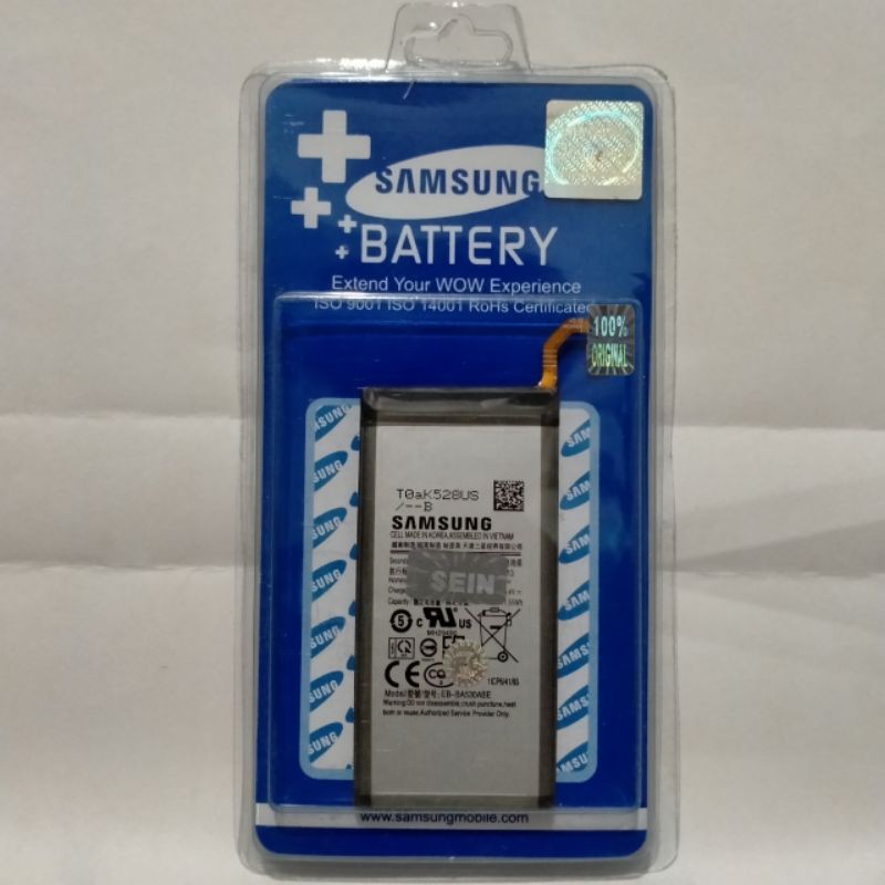 BATRE BATERAI BATTERY SAMSUNG GALAXY A8 2018 A530 BATRAI HANDPHONE EB-BA530ABE ORIGINAL SEIN 100%