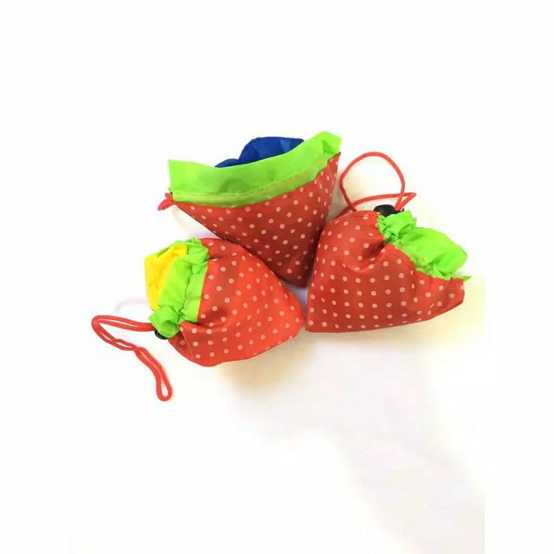 Q2 Tas Waterproff Stawberry | Tas Lipat Stoberi Anti Air | Shopping Bag Unik Import