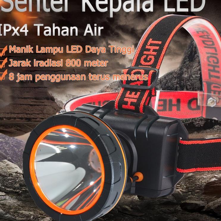 Dijamin Asli QYD senter kepala super terang IPx4 Tahan Air Headlamp LED 6 lumen Q7801