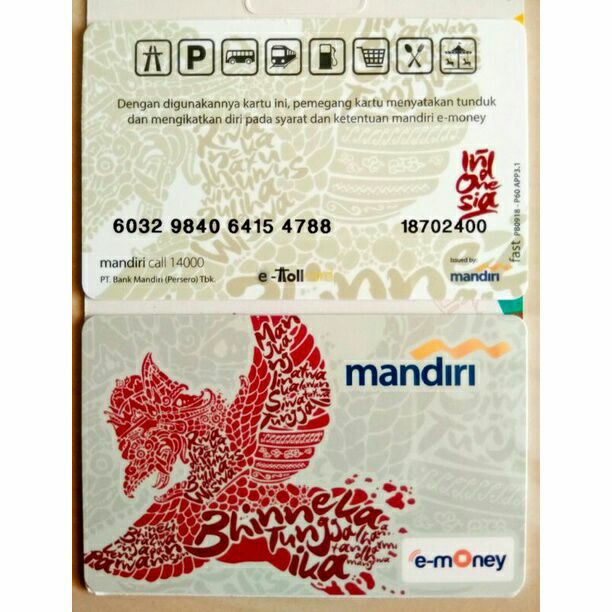 Mandiri e-Money /Garuda Bhinneka Tunggal Ika ORI /Like eTOLL Tapcash Flazz or Brizzi