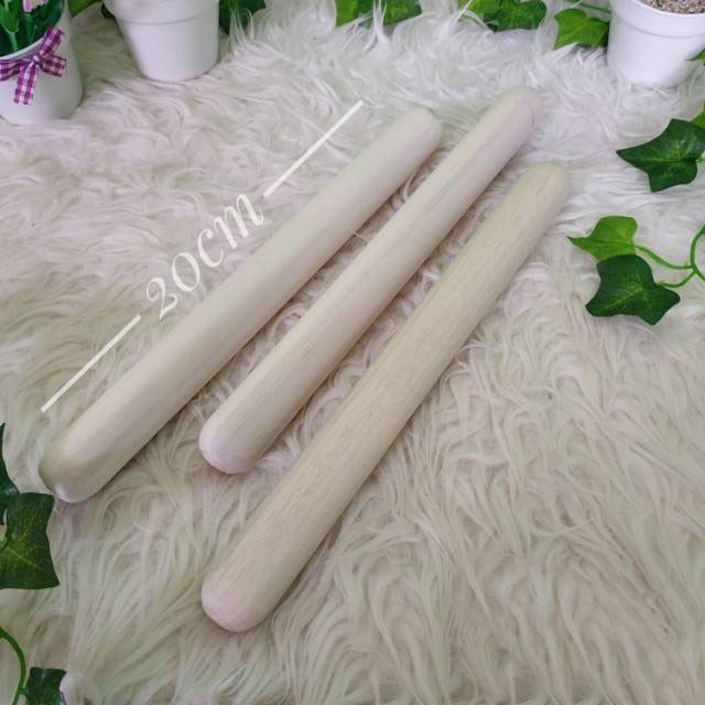 Penggilas Adonan Kue Kayu Ukuran 20 Cm Model Stick Rolling Pin Mini