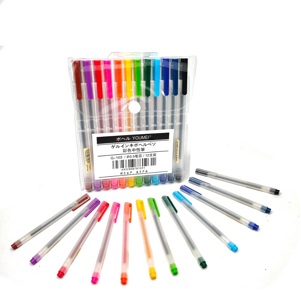 

[1 Pack isi 12 Pulpen] Pulpen Gel 12 Warna - YOUMEI G103