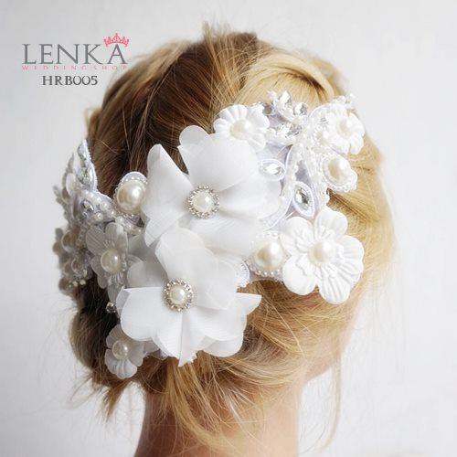 [SIAP KIRIM] HAIRPIECE PUTIH AKSESORIS RAMBUT PENGANTIN WEDDING PESTA HRB005