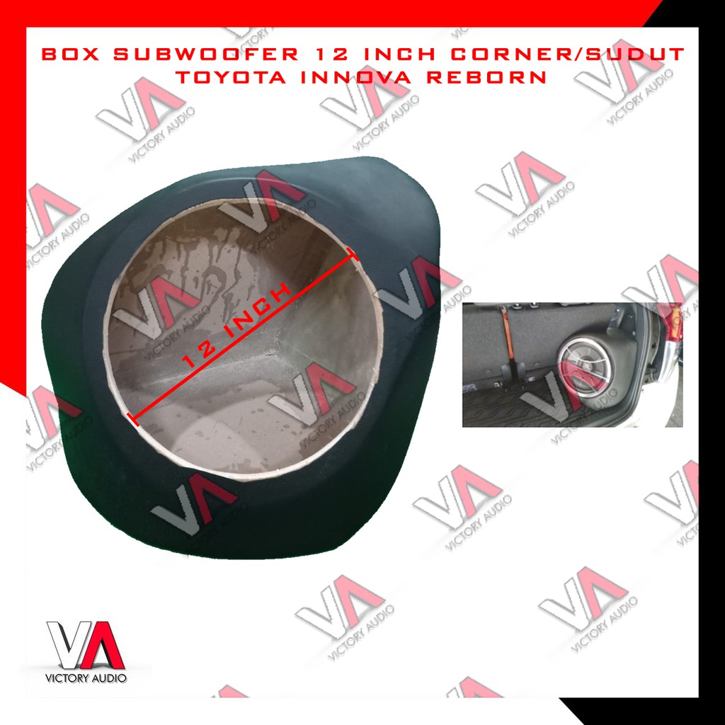 Box Sudut Bahan MDF 18mm Subwoofer Audio Mobil 12 Inch Toyota Innova Reborn High Quality Product New