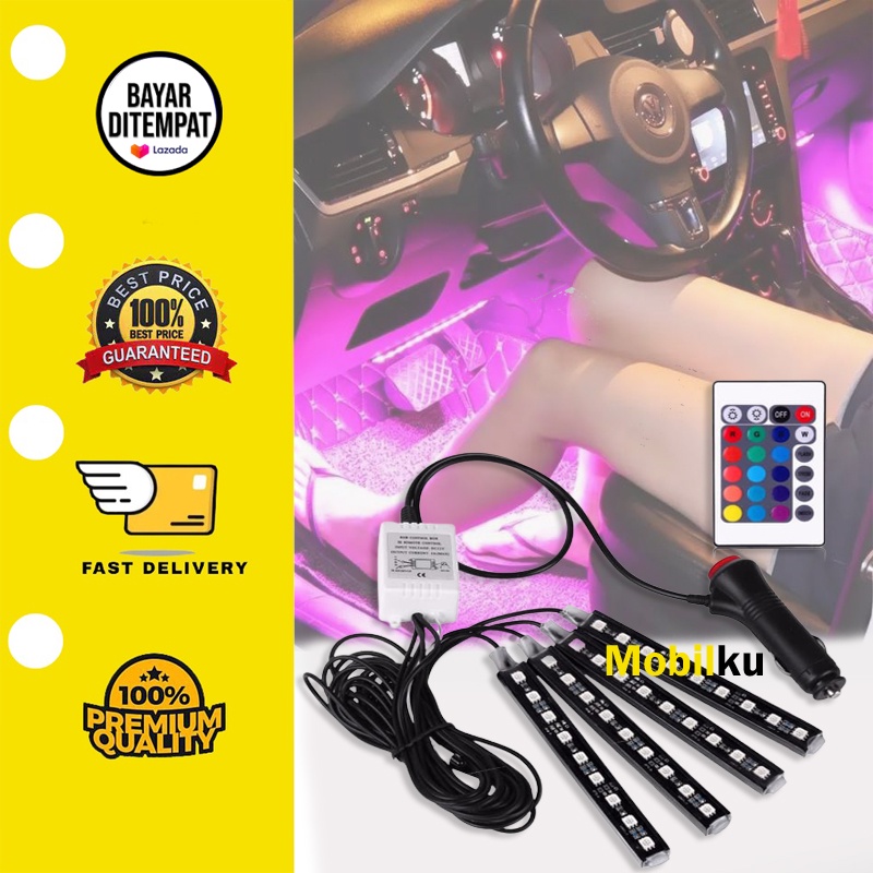 [BISA COD] Lampu LED RGB Kolong Kabin Dashboard Remote &amp; Sensor Musik Multi Color