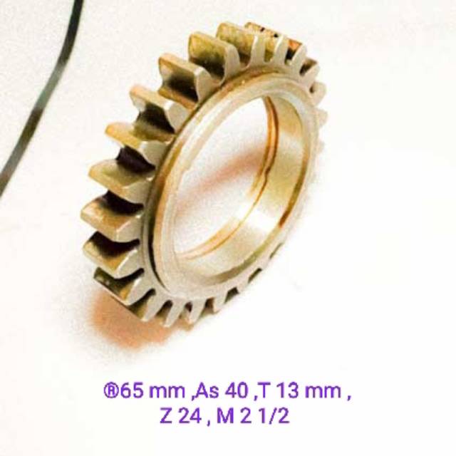 Pinion spur gear 65mm  M2,5. Z24 As40mm