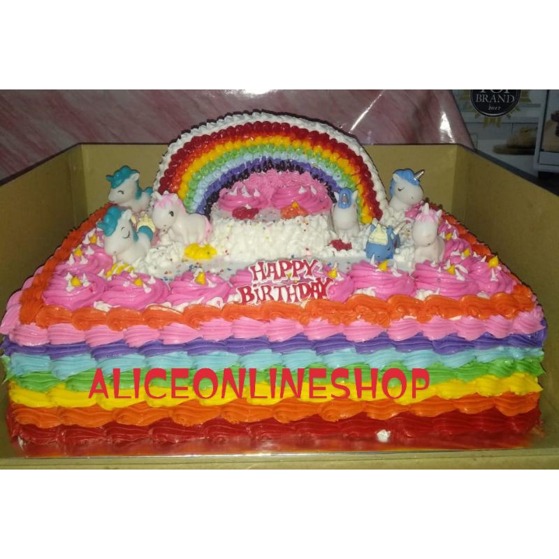 

KUE ULANG TAHUN BIRTHDAY CAKE UNICORN PONI FULLCAKE UK 40X30 CM BEST SELLER!!!