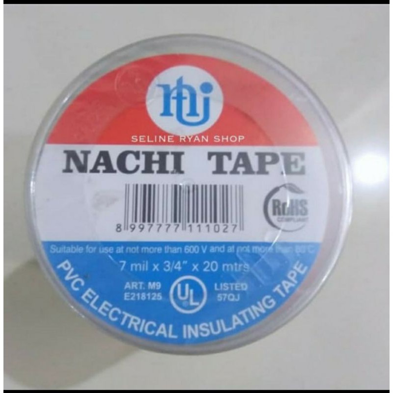 Isolasi listrik Nachi tape hitam 3/4&quot;x 20 yard