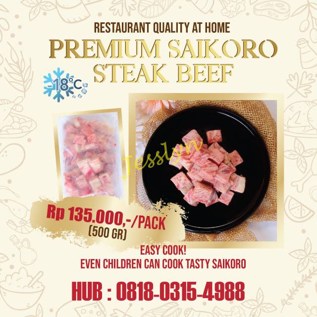 

Premium Saikoro Steak Beef