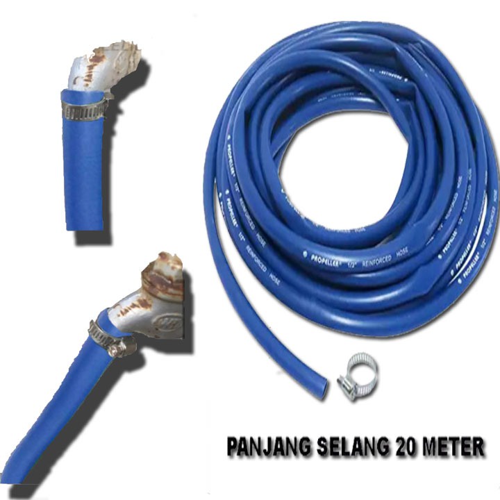 SELANG AIR - SELANG ELASTIS DOP UKURAN 1/2 INCH PANJANG 20 METER