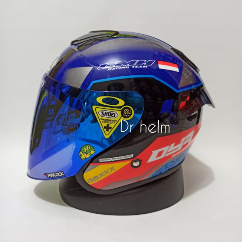 HELM KYOTO DYR STIKER SHOEI MOTIF MANDALIKA PAKET GANTENG half face