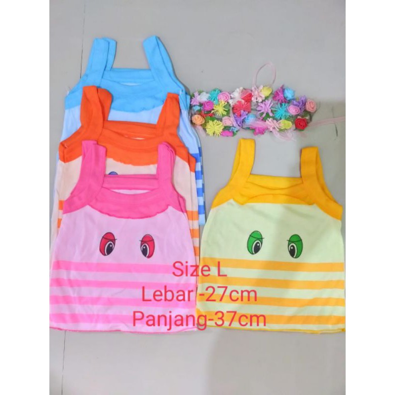 6pcs L Kaos singlet anak balita/kaos dalam anak perempuan/kaos kutang motif/kaos dalam bergambar