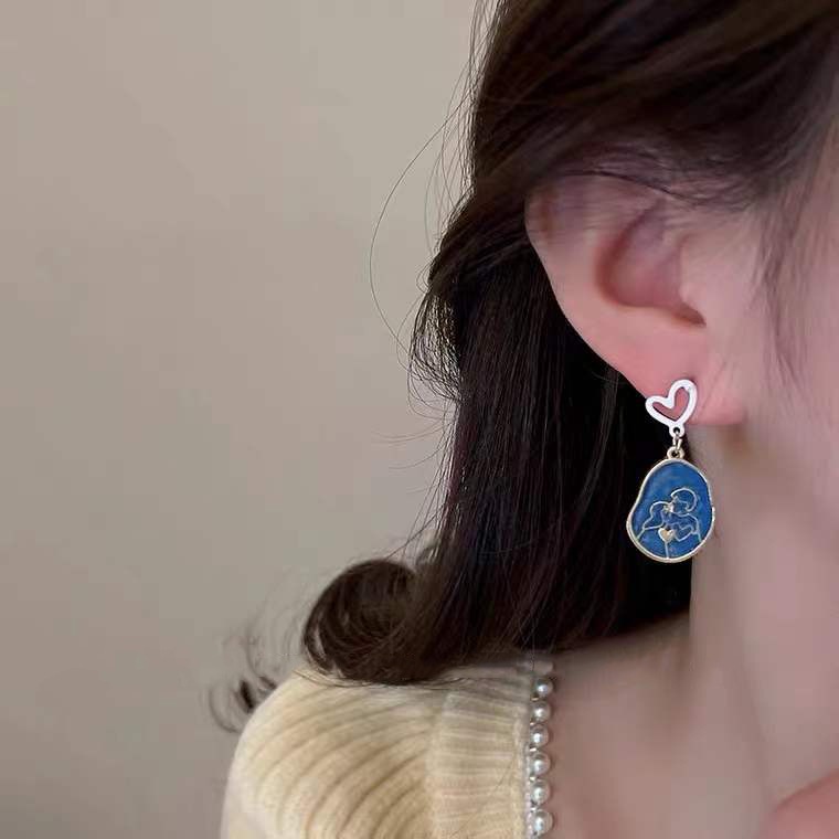 Anting Gaya Korea Warna Biru