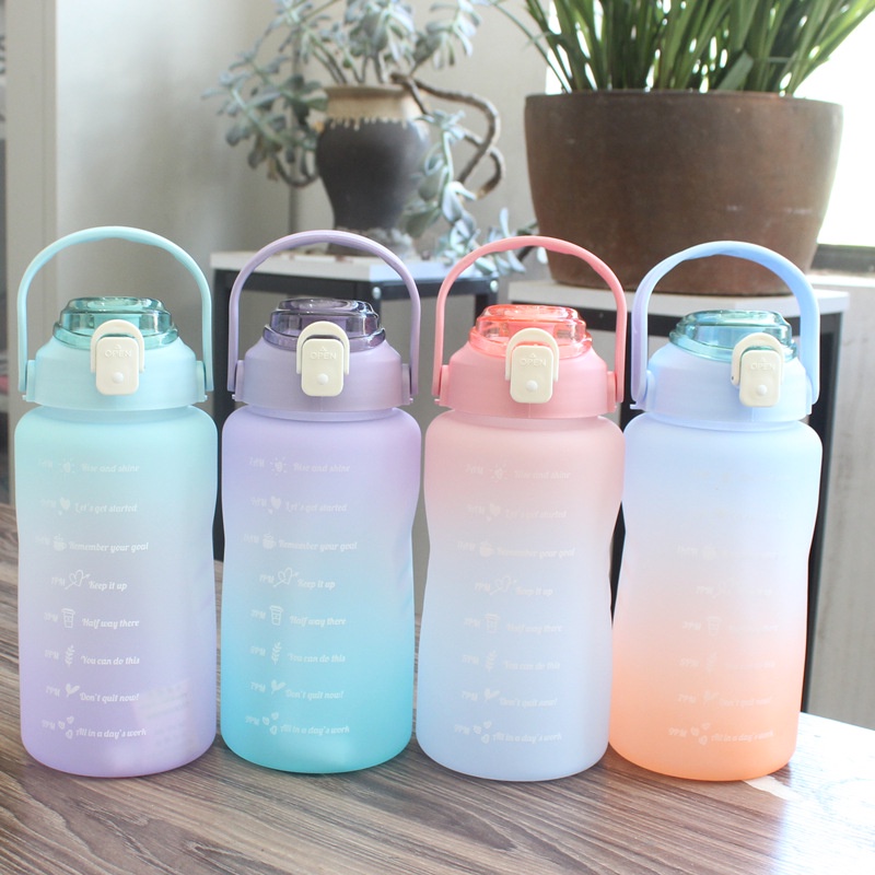 Botol Minum 2 Liter 2000ML Botol Anak Botol Viral Aesthetic Botol Free Stiker Botol Lucu - FW88