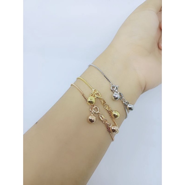 gelang itali +2bel/ gelang perak asli silver 925 lapis emas/ gelang fashion wanita impor