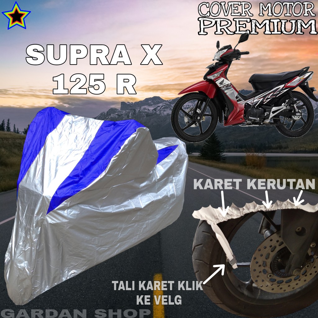 Sarung Motor SUPRA X 125 R Silver BIRU Body Cover Penutup Motor Supra X 125 R PREMIUM