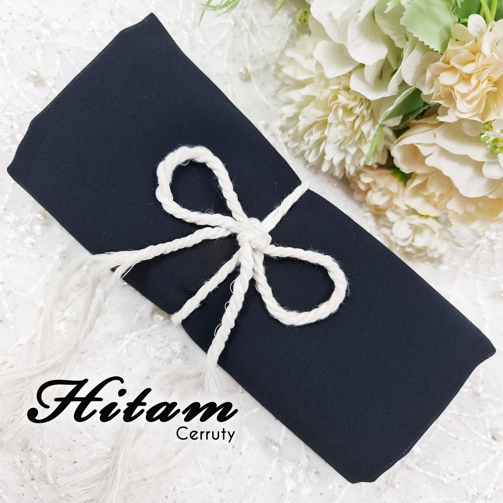 Part 1 Pasmina Polos Ceruty Baby Doll Pilih Warna [ Pilih Warna ]-Hitam