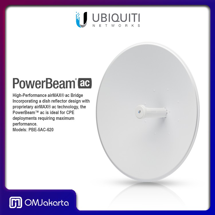 Ubiquiti airMAX PowerBeam AC 5 GHz, 620 mm Bridge (PBE-5AC-620)