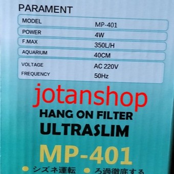 YAMANO MP 44 MP44 401 ULTRA SLIM Hanging hang on filter gantung aquarium