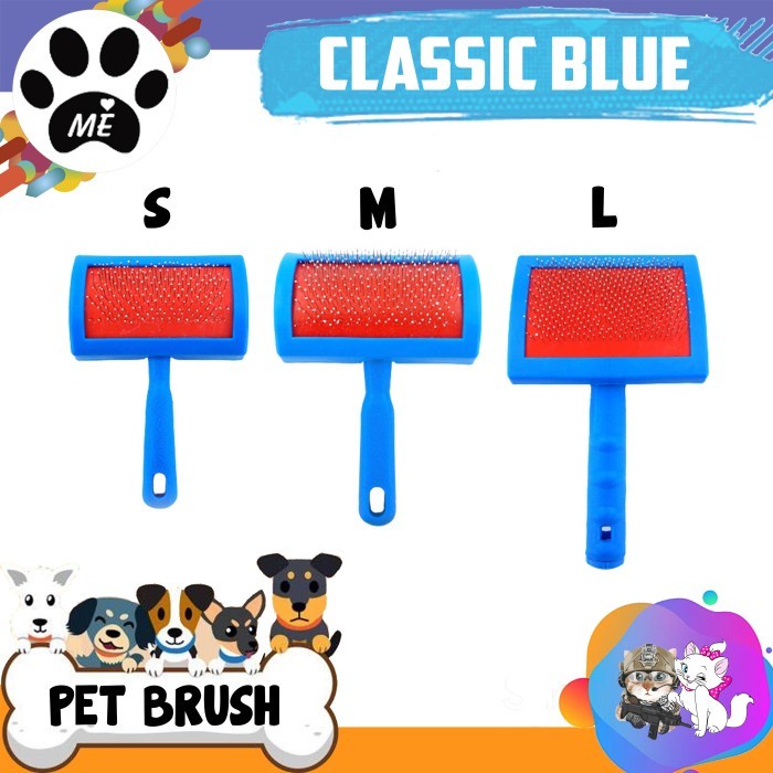 Pet Grooming &quot;CLASSIC BLUE M&quot; Sisir Kawat Hewan