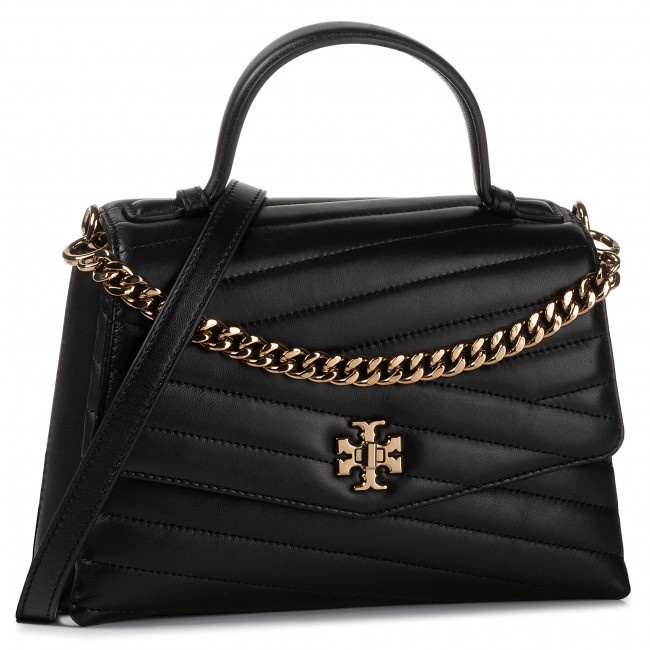 Tas Tory Burch 61674 Kira Chevron Top Handle Satchel Bag - Black