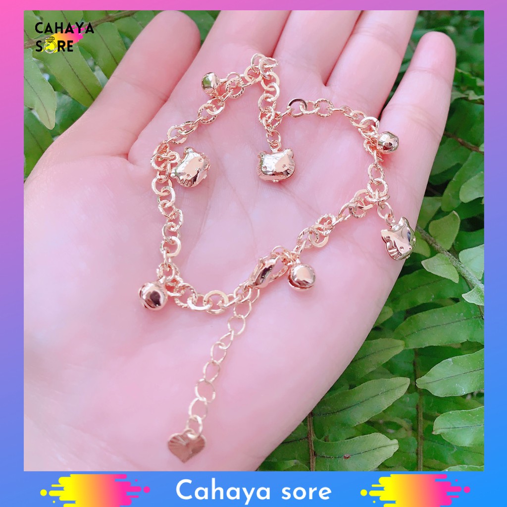 Gelang Xuping Gold Gelang Kaki Dewasa Rantai Love Warna Emas GK01