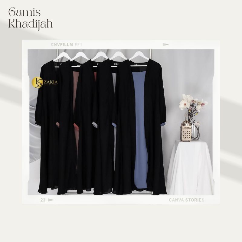 Gamis Khadijah Marzan mix Jetblack by Zakia Jumbo