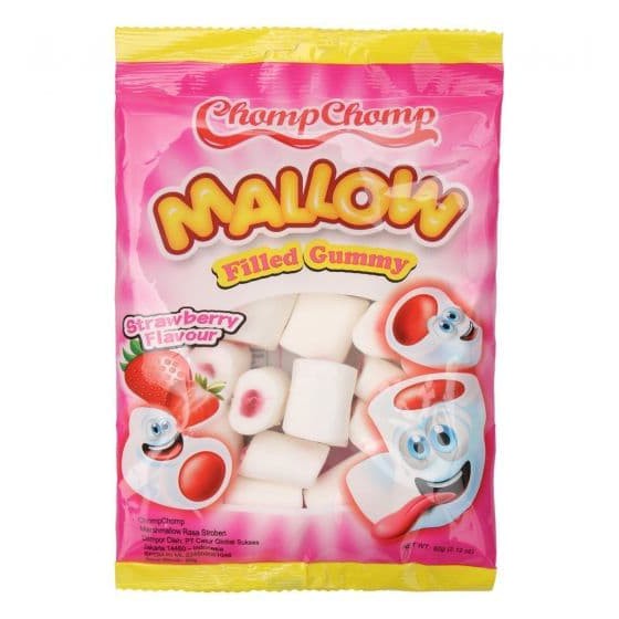 

Chomp Chomp Marshmallow Filled Gummy 60 gram Strawberry/ ChompChomp