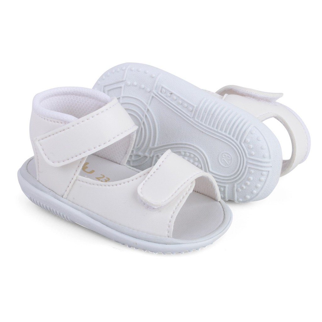 sandal anak unisex usia 1 2 tahun putih bunyi toet SL17