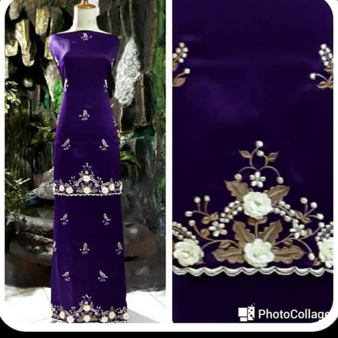 Original kain bordiran / kain bakal baju / bordir Bukittinggi / sulaman/ stelan - Bukittinggi