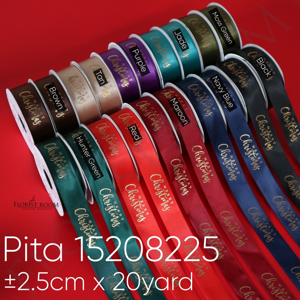 

Pita Satin Merry Christmas ±2.5cm x 20yard - Kode : 15208225