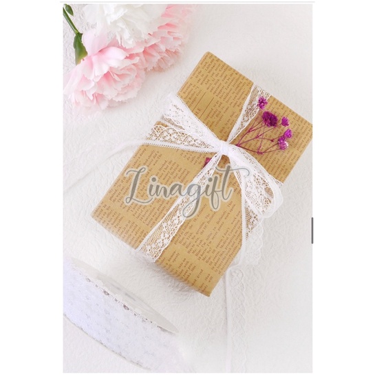 ( Meter ) LACE RIBBON 3CM 4.5CM - PITA RENDA AIR 30MM 45MM FANCY BUNGA BOUQUET / FLOWER WRAPPING HIASAN KADO HAMPERS PARCEL SOUVENIR