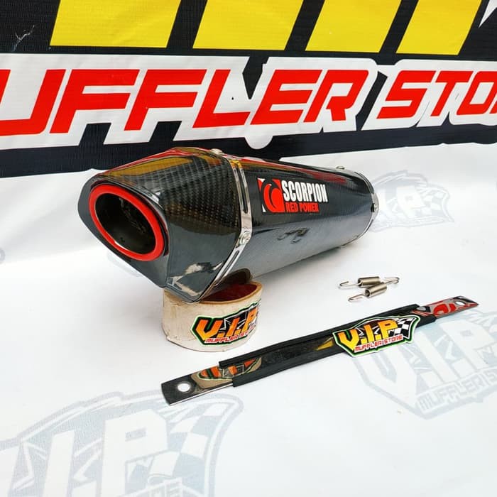 Silincer Knalpot SCORPION RED POWER Carbon Stainless