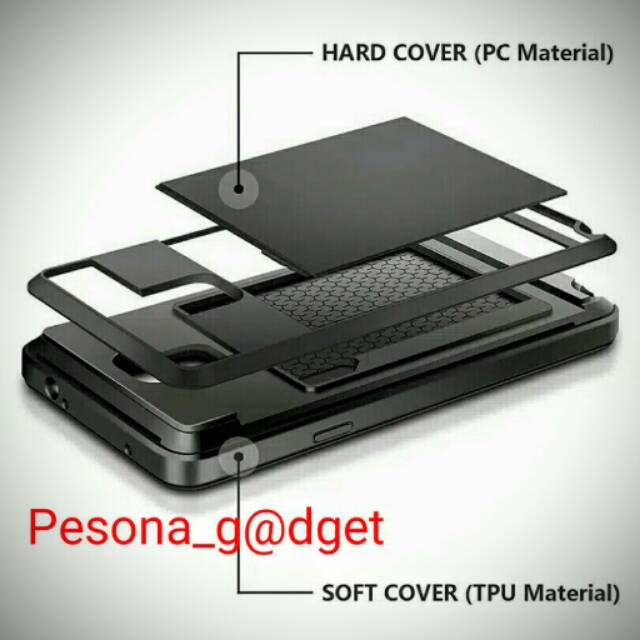 Casing iphone 6, 4'7 inch (hybrid dompet kartu)