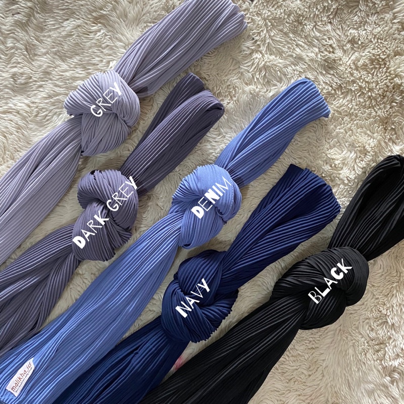 Pashmina plisket lidi premium tanpa garis tengah free pouch