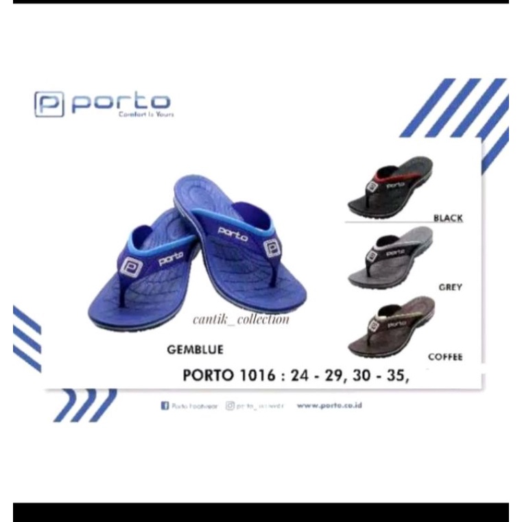 SANDAL japit PORTO 1016 SIZE 24-35 ANAK /TANGGUNG/SANDAL pra remaja./Sendal anak porto