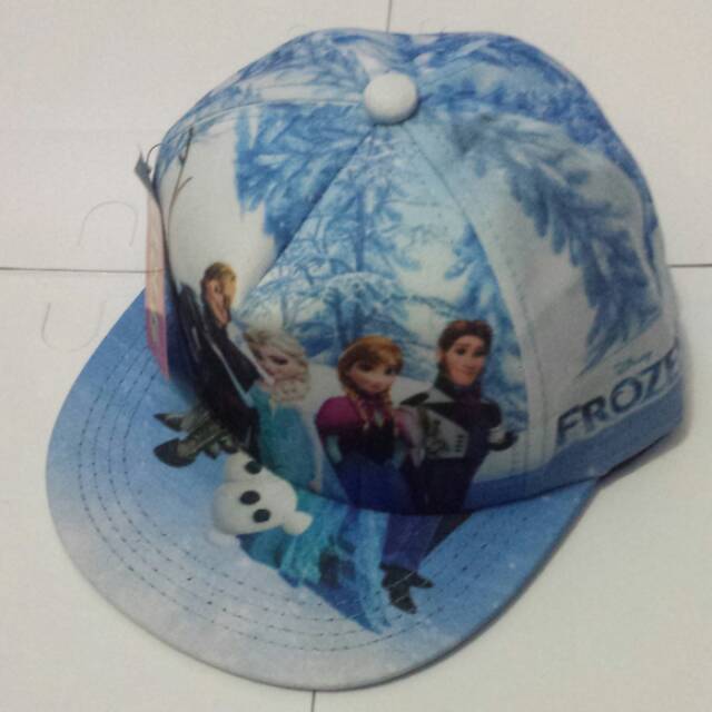 Topi Snapback anak cewe twill Full printing gambar FROZEN