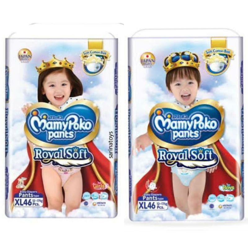 ❤ jselectiv ❤ Popok Bayi MAMYPOKO ROYAL SOFT Pants XL46 Boy/Girl