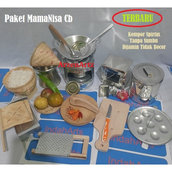 Mainan Masak Masakan Anak Paket MamaNisa Cb Kompor Bulat Tanpa Sumbu BB Spirtus - 18 Barang