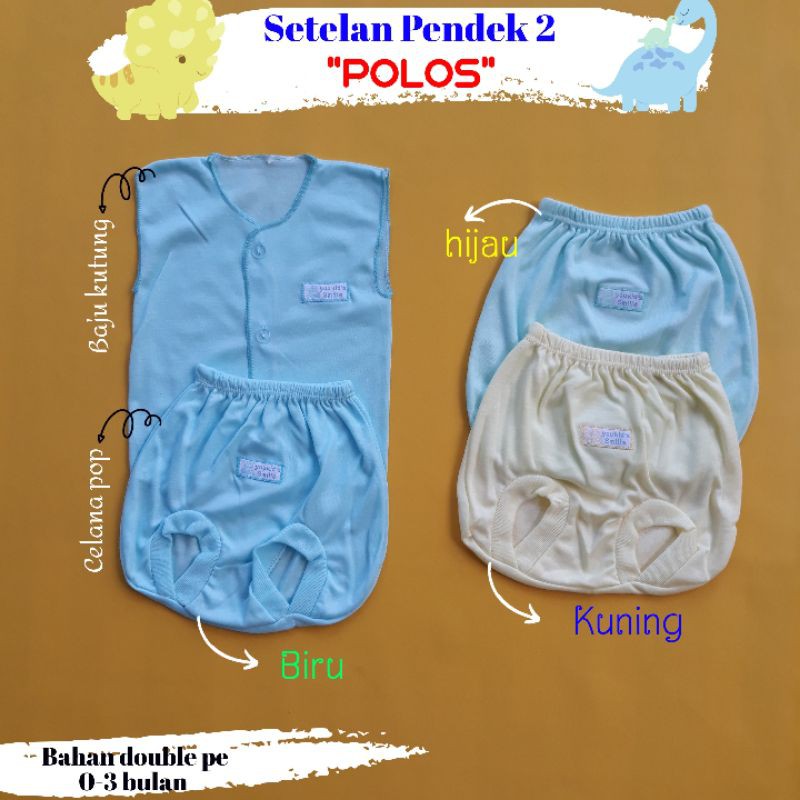 (3 stel) Paket baju bayi newborn Polos