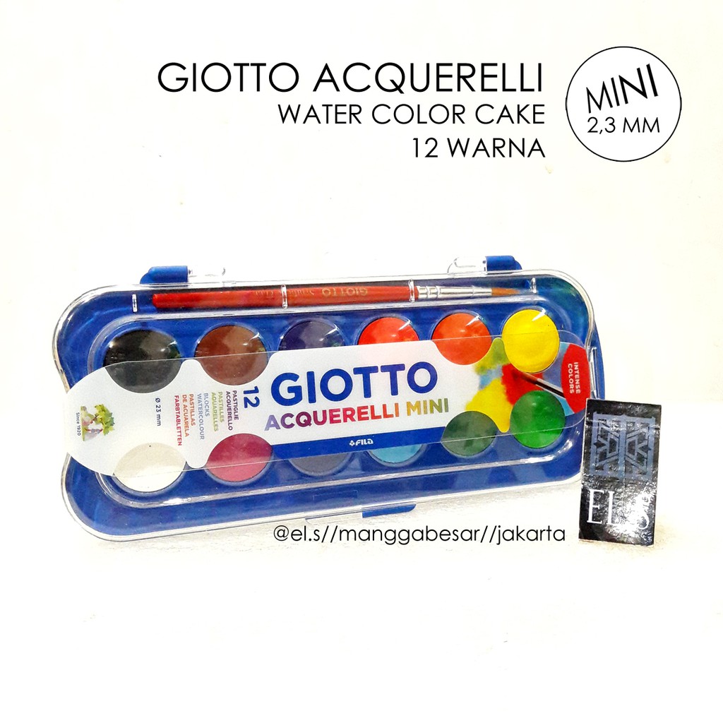 

Giotto Acquerelli MINI 12 Warna ( Water Color Cake / Cat Air )