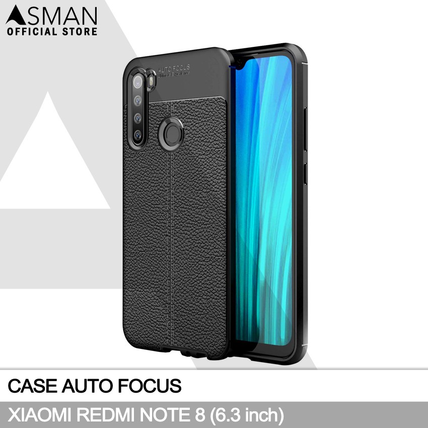 Auto Focus Xiaomi Redmi Note 8 (6.3&quot;) | Soft Case Leather Premium - Hitam