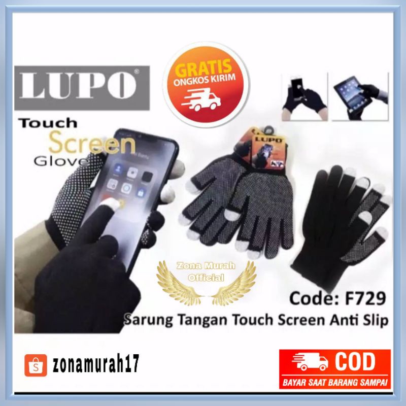 Sarung Tangan Touch Screen Anti Slip Kaos Tangan Ojol Gojek Grab Glove Motor Layar Sentuh HP Warna H