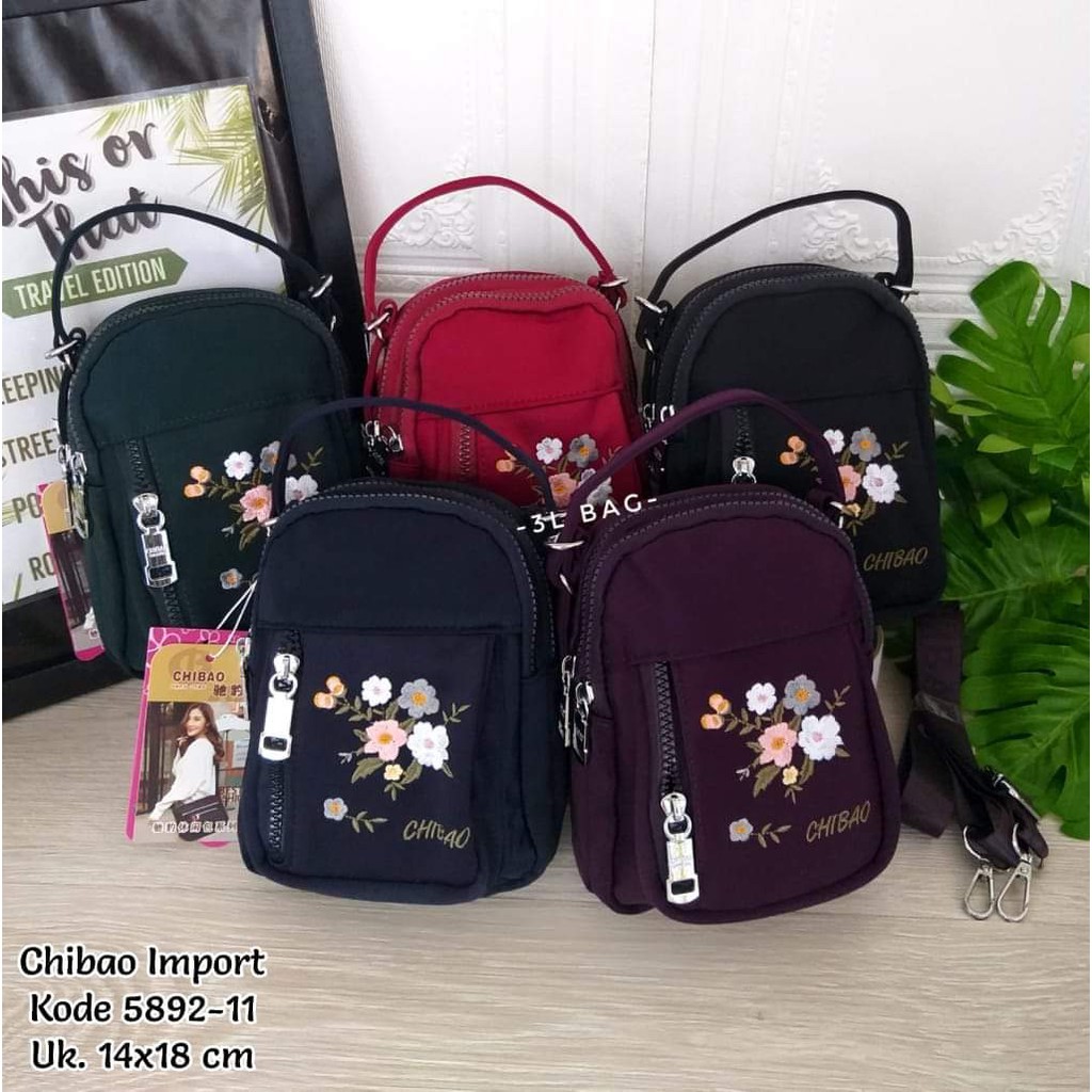 Tas Slempang Wanita tas Slempang mini Chibao 5892-11 Motif Bunga  CHIBAO TERBARU BISA BAYAR DITEMPAT