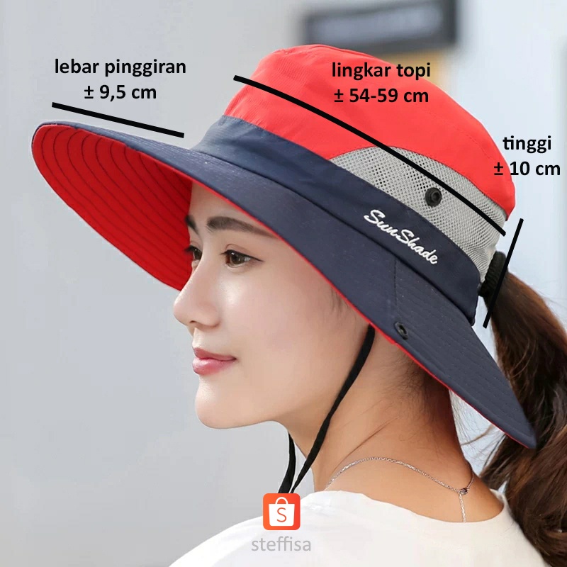 TOPI pantai I fisherman outdoor summer hat het ladies unisex cewek stylish impor rimba gunung