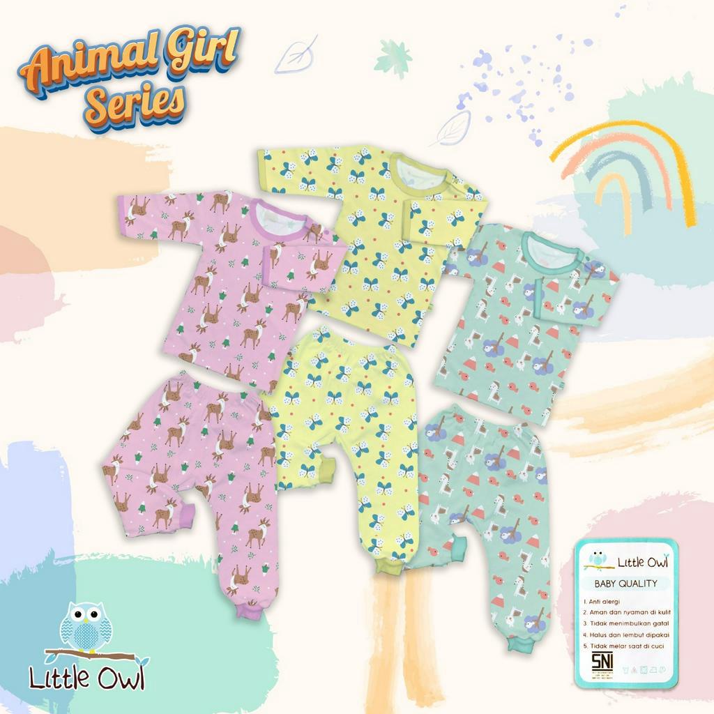 Little Owl 3 Setelan Panjang Oblong SML (3-18 Bulan) Baju Pendek Celana Pendek Baju Panjang Celana Panjang Baju Bayi Newborn Arevyonlineshop Pakaian Bayi Setelan Bayi Laki Laki Bayi Perempuan Set Baju Bayi Perempuan