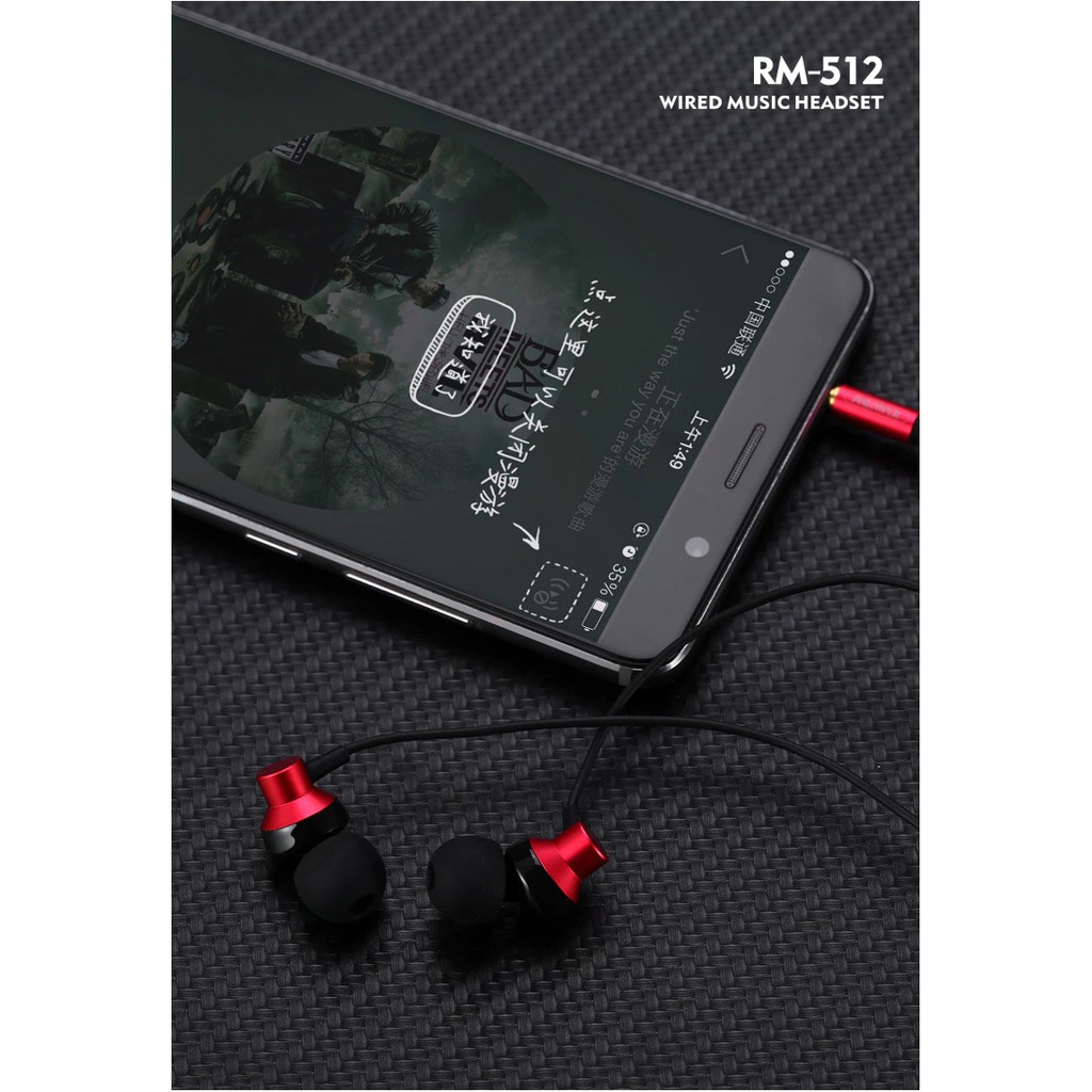 Remax 512 Headset Stereo Noise Canceling Dengan Kabel + Jack 3.5mm