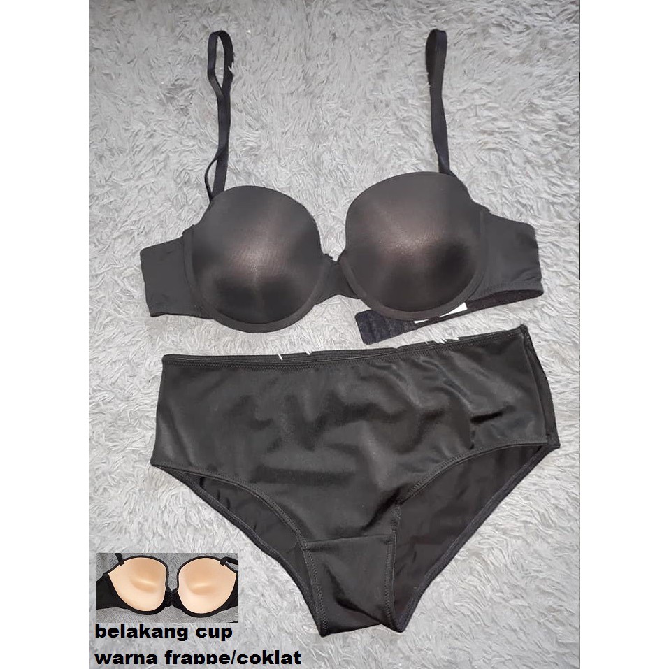 Bra set with panty Tori half cup black/frappe