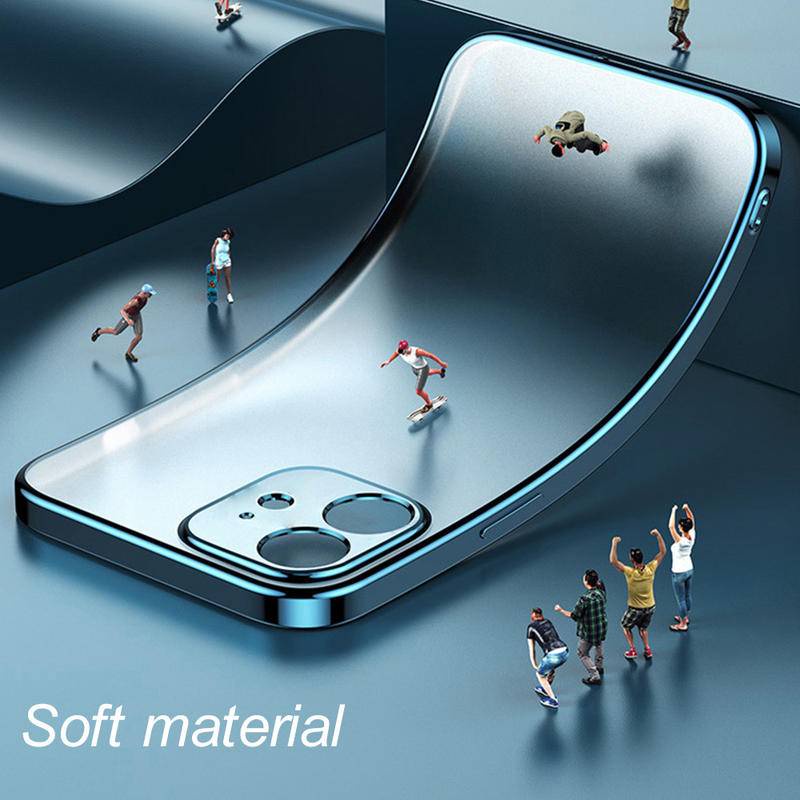 Soft Case Silikon Transparan Frame Kotak Cover iPhone 13 12 11 Pro MAX Mini X XS MAX XR SE 2022 2020 6 6S 7 8 Plus